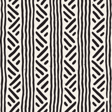 Kesintisiz geometrik doodle desen siyah ve beyaz. Adstract el çizilmiş çizgiler retro doku.