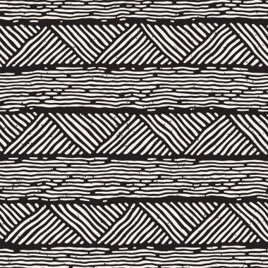 Kesintisiz geometrik doodle desen siyah ve beyaz. Adstract el çizilmiş çizgiler retro doku.