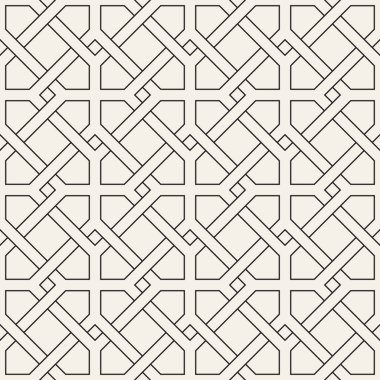 Vektör kusursuz desen. Modern stil soyut doku. Çizgili elementten geometrik fayanslar tekrarlanıyor