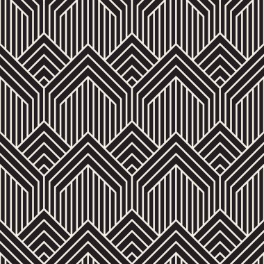 Vektör kusursuz desen. Modern stil soyut doku. Çizgili elementten geometrik fayanslar tekrarlanıyor