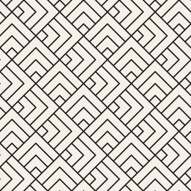 Vektör kusursuz desen. Modern stil soyut doku. Çizgili elementten geometrik fayanslar tekrarlanıyor