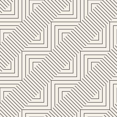 Vektör kusursuz desen. Modern stil soyut doku. Çizgili elementten geometrik fayanslar tekrarlanıyor