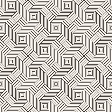 Vektör kusursuz desen. Modern stil soyut doku. Çizgili elementten geometrik fayanslar tekrarlanıyor