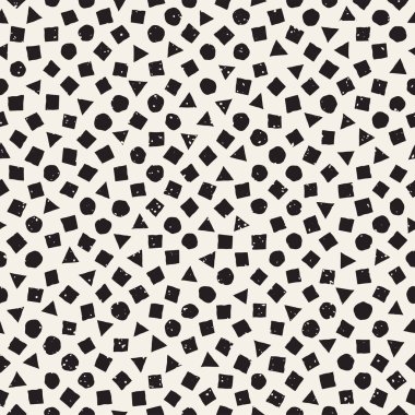 Elle çizilmiş siyah beyaz mürekkep soyut, pürüzsüz desen. Vektör stili grunge dokusu. Tek renkli geometrik dağınık şekiller boya fırça çizgileri