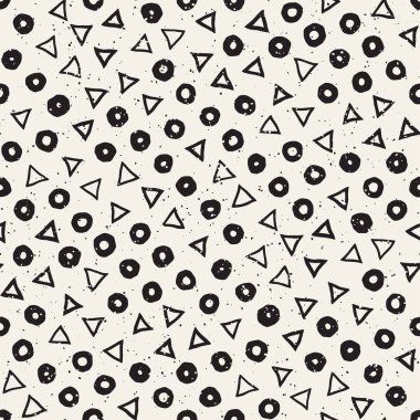 Elle çizilmiş siyah beyaz mürekkep soyut, pürüzsüz desen. Vektör stili grunge dokusu. Tek renkli geometrik dağınık şekiller boya fırça çizgileri
