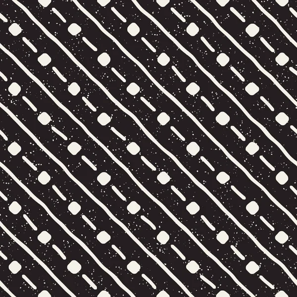 Elle çizilmiş stil etnik seamless modeli. Grungy geometrik şekiller arka plan siyah ve beyaz.