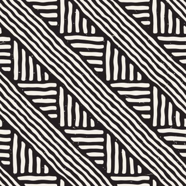 Kesintisiz geometrik doodle desen siyah ve beyaz. Adstract el çizilmiş çizgiler retro doku.