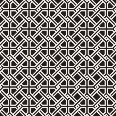 Vektör kusursuz desen. Modern stil soyut doku. Çizgili elementten geometrik fayanslar tekrarlanıyor