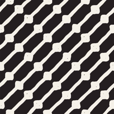 El çizimi pürüzsüz desen. Soyut geometrik şekiller arka plan siyah ve beyaz. Vektör etnik stil kirli dokusu.
