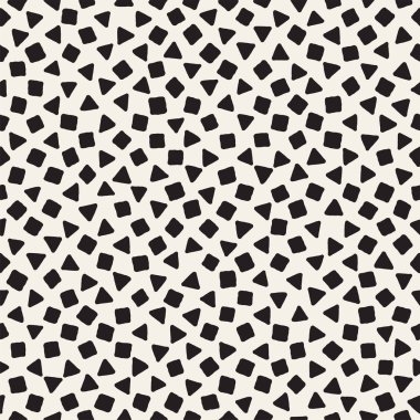 Elle çizilmiş siyah beyaz mürekkep soyut, pürüzsüz desen. Vektör stili grunge dokusu. Tek renkli geometrik dağınık şekiller boya fırça çizgileri