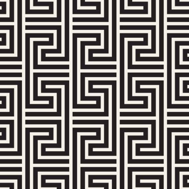 Vektör kusursuz desen. Modern stil soyut doku. Çizgili elementten geometrik fayanslar tekrarlanıyor