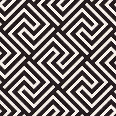 Vektör kusursuz desen. Modern stil soyut doku. Çizgili elementten geometrik fayanslar tekrarlanıyor