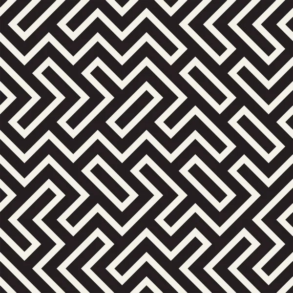 Unregelmäßige Labyrinth Linie Gitter Abstrakte Geometrische Hintergrundgestaltung Vektor Nahtloses Schwarz — Stockvektor