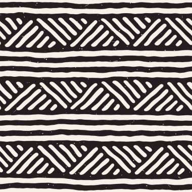 Kesintisiz geometrik doodle desen siyah ve beyaz. Adstract el çizilmiş çizgiler retro doku.