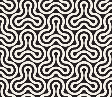 Vektör kusursuz desen. Modern stil soyut doku. Çizgili elementten geometrik fayanslar tekrarlanıyor