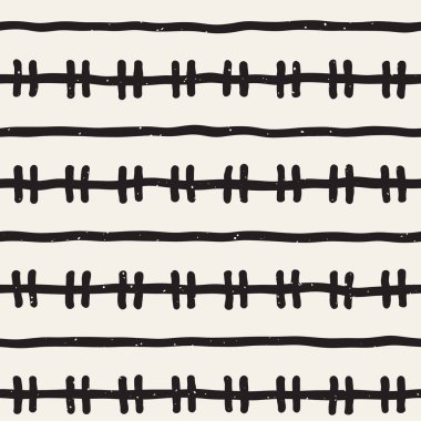 El çizimi pürüzsüz desen. Soyut geometrik şekiller arka plan siyah ve beyaz. Vektör etnik stil kirli dokusu.