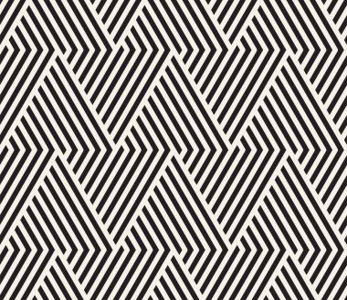 Vektör kusursuz desen. Modern stil soyut doku. Çizgili elementten geometrik fayanslar tekrarlanıyor