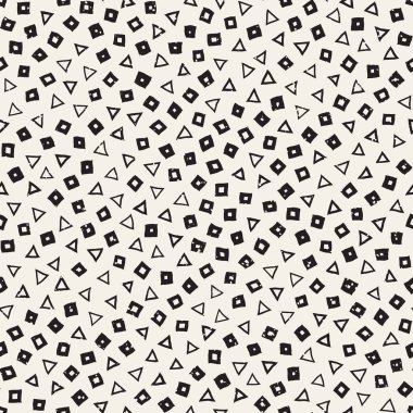Elle çizilmiş siyah beyaz mürekkep soyut, pürüzsüz desen. Vektör stili grunge dokusu. Tek renkli geometrik dağınık şekiller boya fırça çizgileri