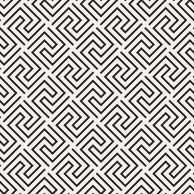 Vektör kusursuz desen. Modern stil soyut doku. Çizgili elementten geometrik fayanslar tekrarlanıyor