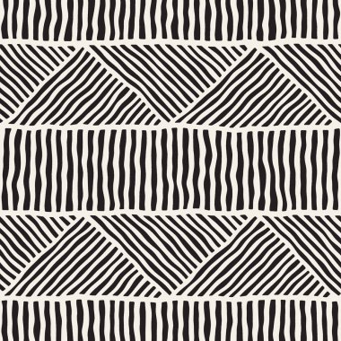 Kesintisiz geometrik doodle desen siyah ve beyaz. Adstract el çizilmiş çizgiler retro doku.