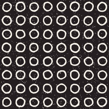 El çizimi pürüzsüz desen. Soyut geometrik şekiller arka plan siyah ve beyaz. Vektör etnik stil kirli dokusu.