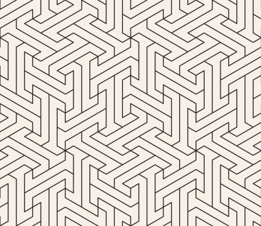 Vektör kusursuz desen. Modern stil soyut doku. Çizgili elementten geometrik fayanslar tekrarlanıyor