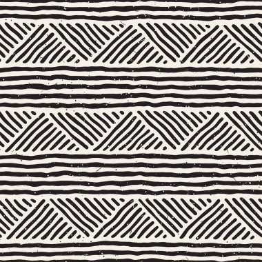Kesintisiz geometrik doodle desen siyah ve beyaz. Adstract el çizilmiş çizgiler retro doku.