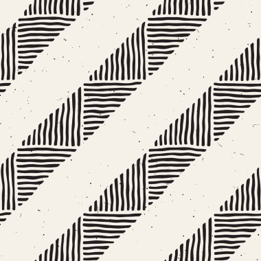 Kesintisiz geometrik doodle desen siyah ve beyaz. Adstract el çizilmiş çizgiler retro doku.