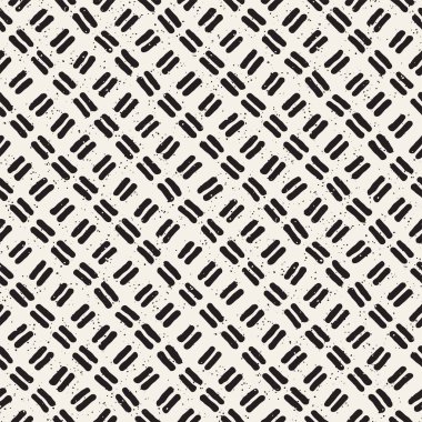 El çizimi pürüzsüz desen. Soyut geometrik şekiller arka plan siyah ve beyaz. Vektör etnik stil kirli dokusu.