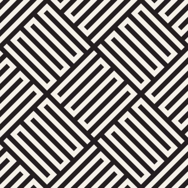 Vektör seamless modeli. Modern şık Soyut doku. Geometrik dalgalı çizgiler fayans yinelenen