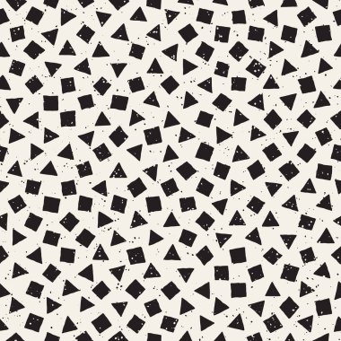 Elle çizilmiş siyah beyaz mürekkep soyut, pürüzsüz desen. Vektör stili grunge dokusu. Tek renkli geometrik dağınık şekiller boya fırça çizgileri