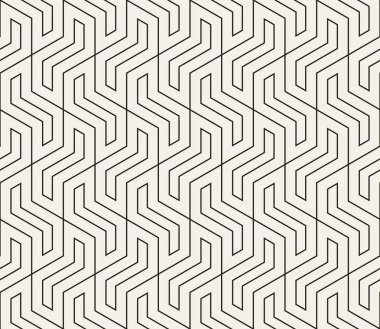 Vektör kusursuz desen. Modern stil soyut doku. Çizgili elementten geometrik fayanslar tekrarlanıyor