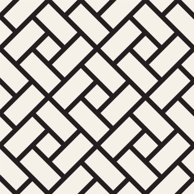 Vektörsüz mozaik çizgiler. Modern stil soyut doku. Çizgili elementlerle geometrik fayanslar tekrarlanıyor