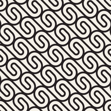 Vektörsüz mozaik çizgiler. Modern stil soyut doku. Çizgili elementlerle geometrik fayanslar tekrarlanıyor