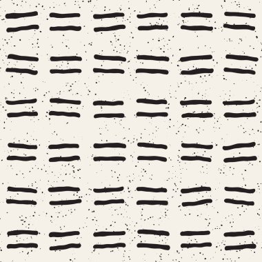 El çizimi pürüzsüz desen. Soyut geometrik şekiller arka plan siyah ve beyaz. Vektör etnik stil kirli dokusu.