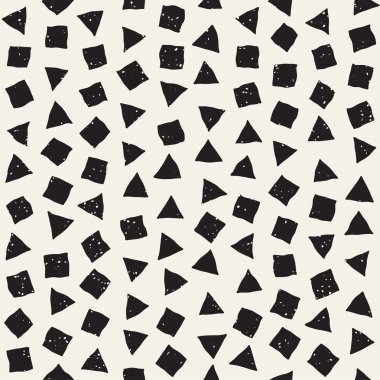 Elle çizilmiş siyah beyaz mürekkep soyut, pürüzsüz desen. Vektör stili grunge dokusu. Tek renkli geometrik dağınık şekiller boya fırça çizgileri