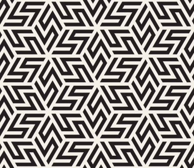 Vektör kusursuz desen. Modern stil soyut doku. Çizgili elementten geometrik fayanslar tekrarlanıyor