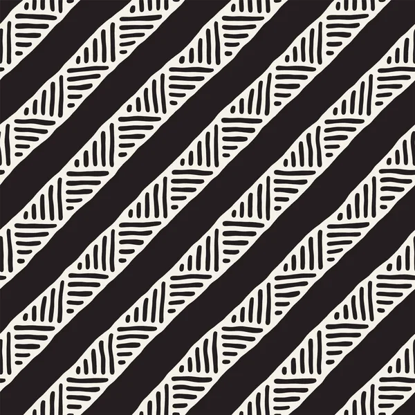 Naadloze Geometrische Doodle Patroon Zwart Wit Adstract Hand Getekende Lijnen — Stockvector