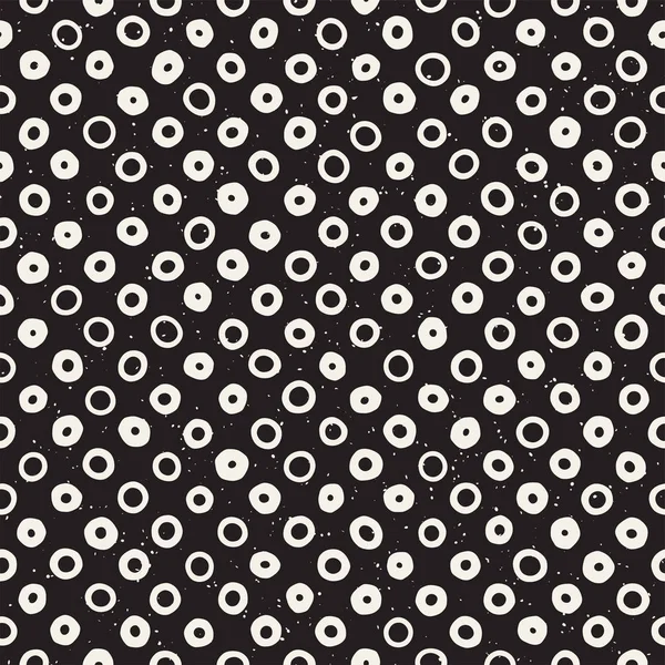Handgetekende Zwarte Witte Inkt Abstracte Naadloze Patroon Vector Stijlvolle Grunge — Stockvector