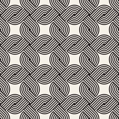 Vektörsüz mozaik çizgiler. Modern stil soyut doku. Çizgili elementlerle geometrik fayanslar tekrarlanıyor