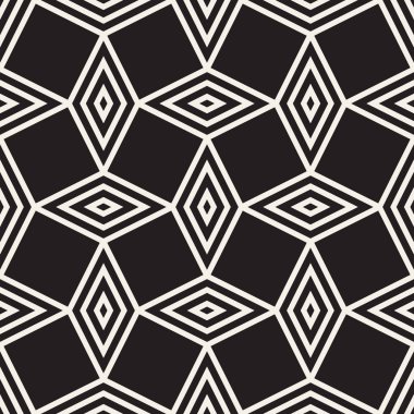 Vektör kusursuz desen. Modern stil soyut doku. Çizgili elementten geometrik fayanslar tekrarlanıyor