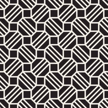 Vektör kusursuz desen. Modern stil soyut doku. Çizgili elementten geometrik fayanslar tekrarlanıyor