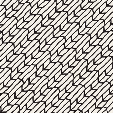 Basit mürekkep geometrik desen. Tek renkli siyah ve beyaz konturlar arka plan. Tasarımınız için çizilen mürekkep doku el