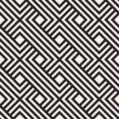 Vektör kusursuz desen. Modern stil soyut doku. Çizgili elementten geometrik fayanslar tekrarlanıyor