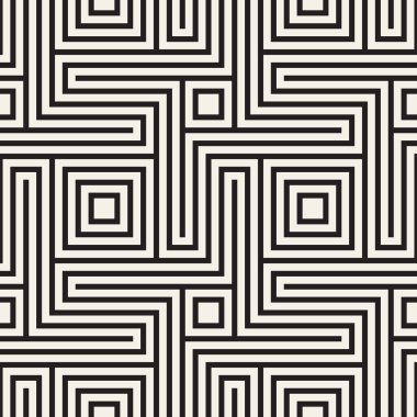 Vektör kusursuz desen. Modern stil soyut doku. Çizgili elementten geometrik fayanslar tekrarlanıyor