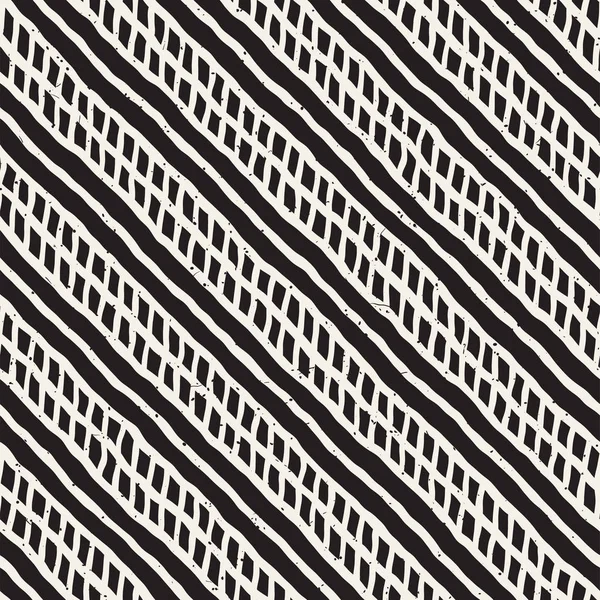 Patrón Geométrico Tinta Simple Monocromo Blanco Negro Trazos Fondo Textura — Vector de stock