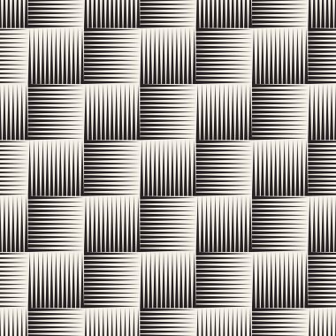 Vektörsüz mozaik çizgiler. Modern stil soyut doku. Çizgili elementlerle geometrik fayanslar tekrarlanıyor