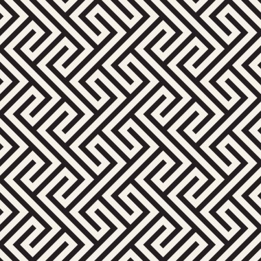 Vektör kusursuz desen. Modern stil soyut doku. Çizgili elementten geometrik fayanslar tekrarlanıyor