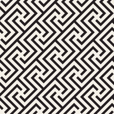Vektör kusursuz desen. Modern stil soyut doku. Çizgili elementten geometrik fayanslar tekrarlanıyor