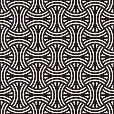 Vektör kusursuz desen. Modern stil soyut doku. Çizgili elementten geometrik fayanslar tekrarlanıyor